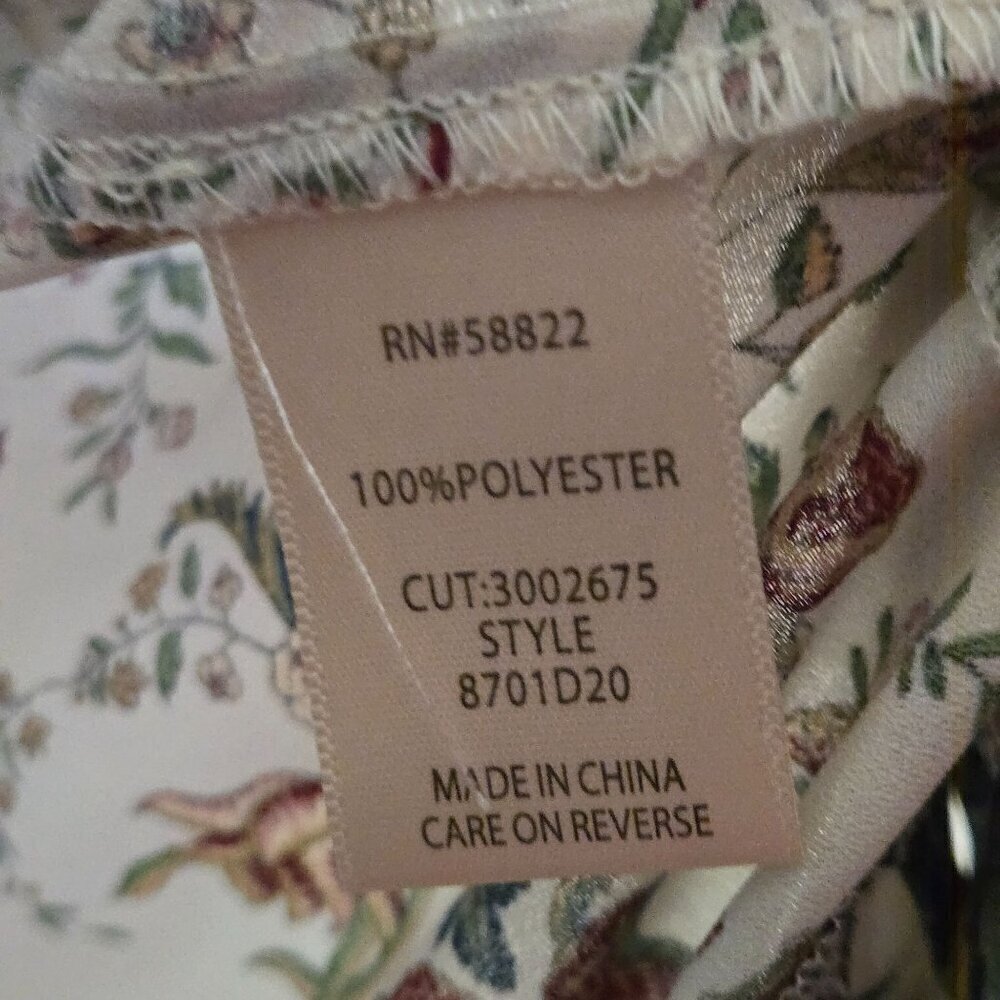 Max Studio Cream Floral Open Front Kimono Size M - Picture 7 of 8